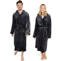 Blumtal Bademantel Bademantel Damen und Herren - kuschelig weicher Fleece Bademantel, mit Kapuze & Fronttasche