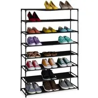relaxdays Schuhregal mit Stoffebenen, 1-tlg., 8 Ebenen