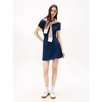 Tommy Jeans Minikleid TJW F&F SS MINI DRESS EXT Viskose, Rundhals, Kurzarm
