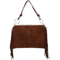 BRISE TASCHE Schultertasche Schultertasche mit Fransen aus Wildleder- Trendiger Alltagsbegleiter (Einzeltasche, 1-teilig)