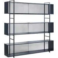 en.casa Standregal, »Randaberg« Metallgestell 180 x 180 x 33 cm Schwarz