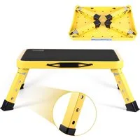 BlingBin Tritthocker 3-stufig höhenverstellbarer klappbarer Tritthocker (1 Stück, 1 St., 38 T x 26 B x 23 H cm), tragbare Leiter mit rutschfester Plattform und Gummifüßen, max. 150 kg