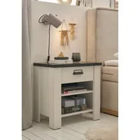 Home affaire Nachtkommode SHERWOOD, mit Apothekergriff aus Metall, Schubkasten "Soft close", Breite 60 cm