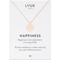 LUUK LIFESTYLE Kette mit Anhänger Lebensbaum, Edelstahlkette in edlem Design mit Lebensbaum Anhänger