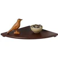 relaxdays Eckregal Wand Walnussholz, dunkelbraun, 25 cm