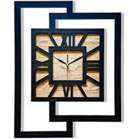 ORNAMENTI Wanduhr Grosse, moderne, geometrisch, Holz, hingucker, Loft, Rechteck (römisch, römische Ziffern, ohne Ticken, Wanddeko)