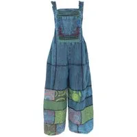 Guru-Shop Relaxhose Natürliche Patchwork Boho Latzhose, Overall,.. Ethno Style, alternative Bekleidung