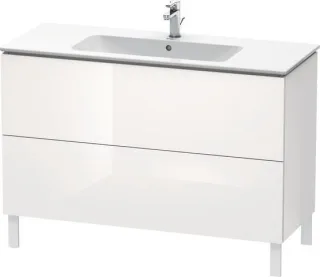 Duravit L-Cube Waschtischunterbau bodenstehend Weiß Hochglanz 1220x481x704 mm - LC662802222 LC662802222