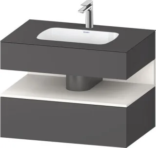 Duravit Qatego Einbauwaschtisch mit Konsolenwaschtischunterbau Graphit & Weiß Matt & Supermatt 800x5 QA4785084490010