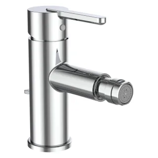 LAUFEN Bidetarmatur Lua Ausladung 110 mm Festauslauf, mit Ablaufventil, chrom H3410810041141
