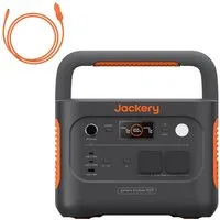 Jackery Stromgenerator Explorer 1000 v2 Tragbare Powerstation mit Ladekabel 1070Wh LiFePO4, 3 in kW, mit DC8020 Kfz-Ladekabel, 1500W AC 1 Std. Schnellladung für Camping RV