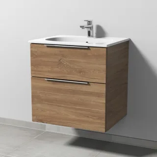 Sanipa 3way Waschtischunterbau zu Geberit Acanto Slim Waschtisch mit 2 Auszügen, Eiche-Kansas UM41059