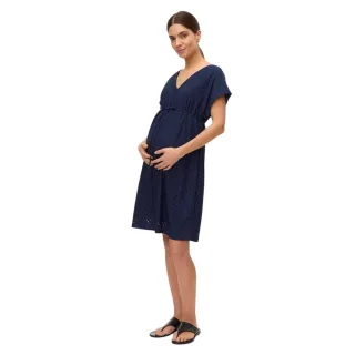 Mamalicious - "Vmmtassa" Kleid für Damen, V-Ausschnitt, Umstandskleidung (Marineblau)