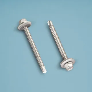 Bohrschrauben Selbstbohrend, 8 mm Kopf mit Neoprendichtung zur Befestigung auf Holz oder Metallunterkonstruktion