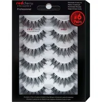 Red Cherry Eyelashes Bandwimpern WSP - 6 Pairs, Falsche Wimpern Streifen, Strip Lashes, Dramatic Lashes