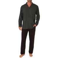 Normann Pyjama Normann Herren Langarm Pyjama zum durchknöpfen, auch in Übergrössen