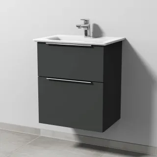 Sanipa 3way Waschtischunterbau zu Ideal Standard Connect Air Waschtisch mit 2 Auszügen, Graphit-Matt UP6401B