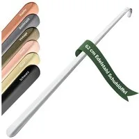 JK Trade Schuhlöffel 62cm Edelstahl poliert (1-tlg., extra lang & stabil), Metall Schuhanzieher lang zum Stehen, Aufhängbar, 2mm Extra Stabil