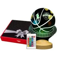Geschenkelampe LED Nachttischlampe Basketball 3D Gravur Geschenk für Basketball Liebhaber NBA, Leuchte 7 Farben fest integriert, Geschenk für Basketball Spieler, Männer