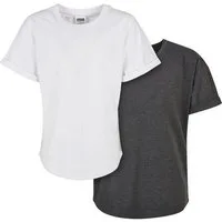 URBAN CLASSICS Kurzarmshirt Urban Classics Herren Boys Long Shaped Turnup Tee 2-Pack (1-tlg)