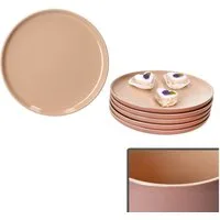 Ritzenhoff & Breker Frühstücksteller Ritzenhoff 6x Jasper Kuchenteller Puder Steingut 6 Personen
