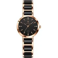 POEDAGAR Quarzuhr 505 Poedagar Damenuhr Keramik Rosegold Schwarz Bi-Color 505