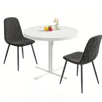 VASAGLE Essgruppe Runder Tisch mit Esszimmerstühlen, Essgruppe, (3-tlg), Küchentisch 80x80x74.8cm, 2 Esszimmerstühlen je 55 x 43,5 x 85,5 cm