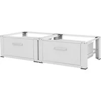 ML-DESIGN Waschmaschinenuntergestell Waschmaschinenzubehör Untergestell Unterbausockel Podest für Trockner, Zubehör für Waschmachinen, Doppel Waschmaschinen Unterbauschublade 128x53,5x31,5cm Stahl
