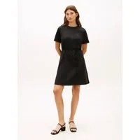 Tommy Hilfiger Shirtkleid INTERLOCK T-SHIRT SHORT SLEEVE DRESS mit Bindegürtel, knielang