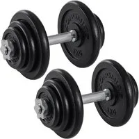 SONGMICS Kurzhantel Hanteln, Hantelset aus Gusseisen, verstellbar, für Workout, Fitnesstraining, Gewichtheben für Zuhause, Fitnessstudio