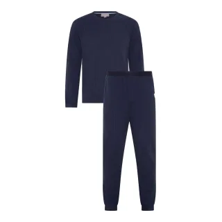 Ted Baker - Schlafanzug mit langer Hose für Herren, Rundhalsausschnitt, Regulär (Marine)