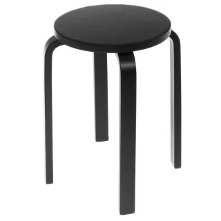 Küchenhocker, Schwarz, Holzwerkstoff, 39x45.5x39 cm, Wohnzimmer, Hocker