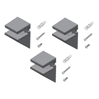 LAUFEN Wandbefestigung 3 St. Frame 25 glanzeloxiert H4905989000001