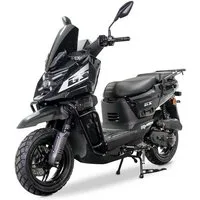 Burnout Motorroller GS-50 Schwarz 50 ccm 45 kmh, 50 ccm, 45 km/h, Euro 5, Sturzbügel, Nebelscheinwerfer, LED Display, USB Ladedose, Gepäckträger
