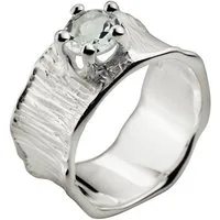 SILBERMOOS Silberring Eleganter Weißtopas Ring, 925 Sterling Silber