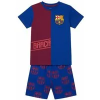FC Barcelona Pyjama - Kinder Nachtwäsche Kurzarm Sommer Schlafset Baumwolle (2 tlg)