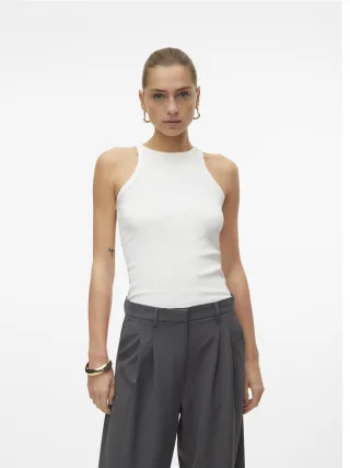 VERO MODA - VMCHLOE SHORT TANK TOP JRS NOOS Snow White - Gr. - S