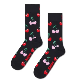 happy socks - Cherry Heart Sock Schwarz - Gr. - 38