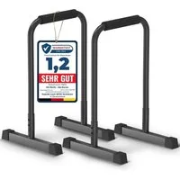 DH FitLife Liegestützgriffe Dip Barren Fitness Parallettes (Dip Stange & Verstellbare Dip-Station 80-90 cm, Parallettes für Calisthenics & Krafttraining), Stabil & Sicher, Indoor & Outdoor Fitness Equipment