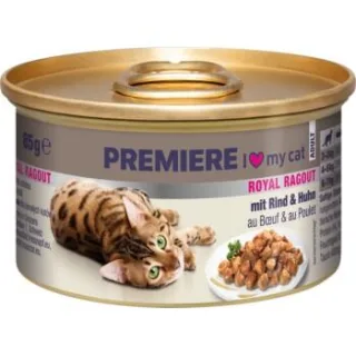 PREMIERE Royal Ragout Nassfutter Katze Adult Rind und Huhn 36x85 g