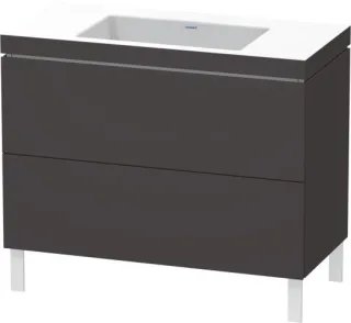 Duravit L-Cube c-bonded Set bodenstehend Graphit Supermatt 1000x480x698 mm - LC6938N8080 LC6938N8080