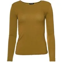Muse Rundhalsshirt Basic Rundhals Langarmshirt Skinny Fit 1093-O