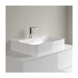 Villeroy & Boch Finion Waschbecken 41686CR1 600 x 470 x 164 mm, Weiß Alpin CeramicPlus, mit verdecktem Überlauf, Unterseite geschliffen