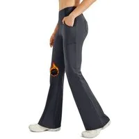 G4Free Schlaghose Damen Thermo Bootcut Yogahose Leggings Winter Gefüttert Fleece Hose Anzughose Warme Stretch mit 4 Taschen