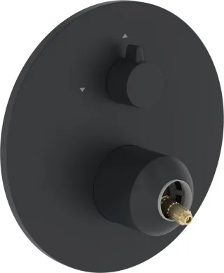 Hansa FM-Set f. zwei Abgänge HANSA 8260, Rosette rund Matt-Schwarz, 8260902033 8260902033