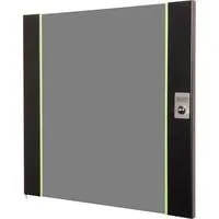 Glas-Fronttür für 19" 12HE Wandgehäuse Unique Serie, Frontpanel schwarz, 12 Höheneinheiten