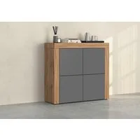 OTTO home Highboard CHRONOS Breite 140 cm mit 4 Türen und 8 Fächer 'Made in Italy' (1 St), Hohes Sideboard, Kommode, Schrank, Grifflos mit Push to Open