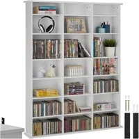 tectake CD-Regal Medienregal Stevie in Holzoptik 105,5x19x136,5cm, Sammlerset 1-tlg., höhenverstellbare und herausnehmbare Zwischenböden
