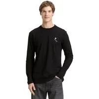 TOM TAILOR Denim Langarmshirt mit Logo-Stickerei auf der Brust