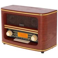 ADLER EUROPE AD 1187 Vintage Design Radio mit Bluetooth Retro-Radio (FM-Radio, Kopfhöreranschluss, AUX-Eingang, Bluetooth, USB-MP3-Wiedergabe, Wecker, Uhr, Sleep Timer, LCD-Display, Stereo Lautsprecher, Braun)